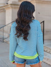Perfee Striped Round Neck Long Sleeve Sweatshirt - Maple Row Boutique 
