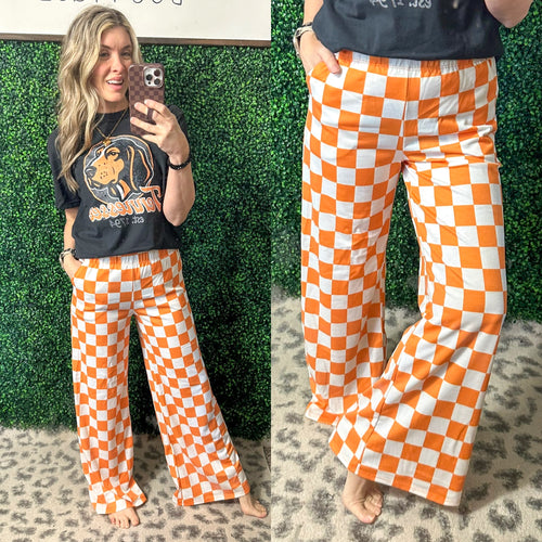 Orange Checkered Pants