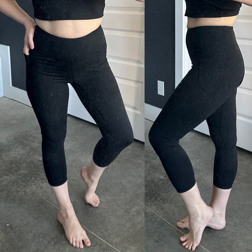 Athletic Leggings With Pockets In Black - Maple Row Boutique 