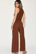 Basic Bae Full Size Ribbed Tank and Wide Leg Pants Set - Maple Row Boutique 