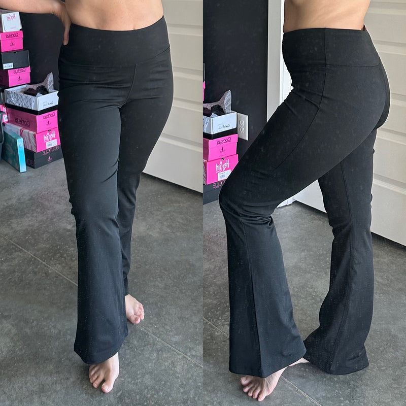 Flare Yoga Pants in Black - Maple Row Boutique 