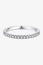 Moissanite Platinum-Plated Half-Eternity Ring - Maple Row Boutique 