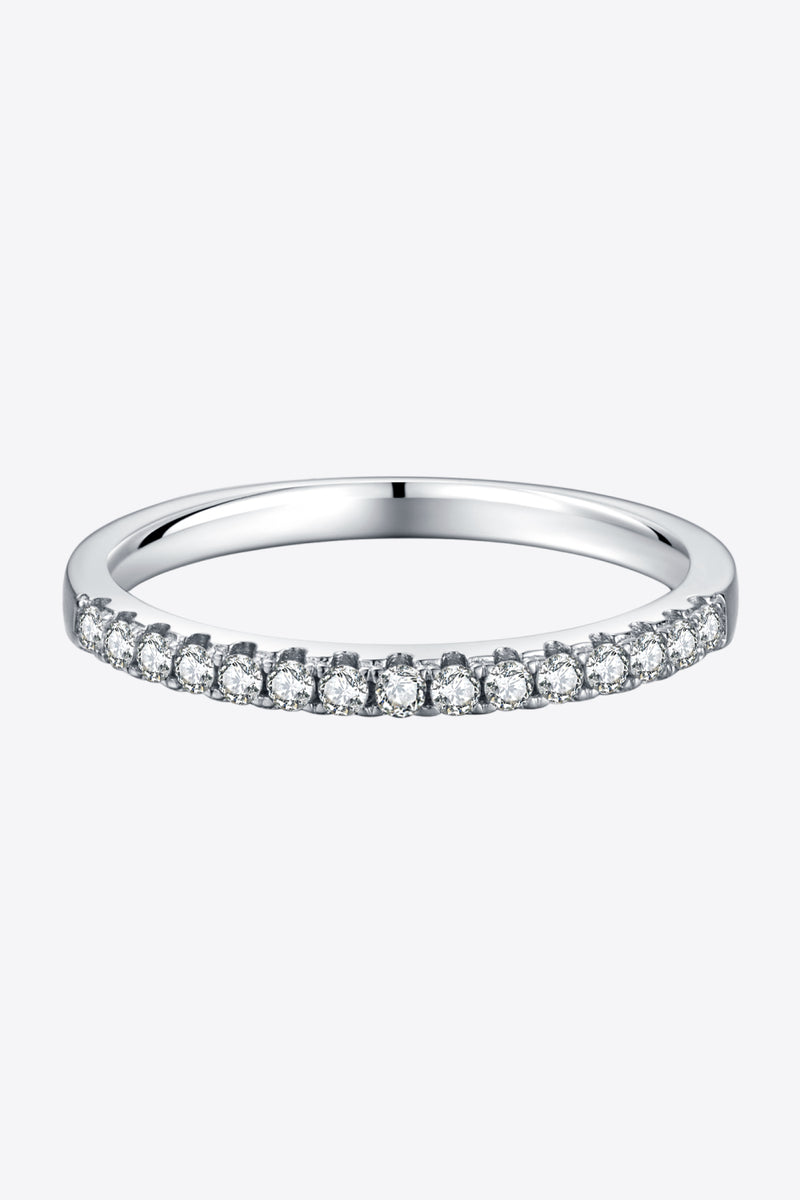 Moissanite Platinum-Plated Half-Eternity Ring - Maple Row Boutique 