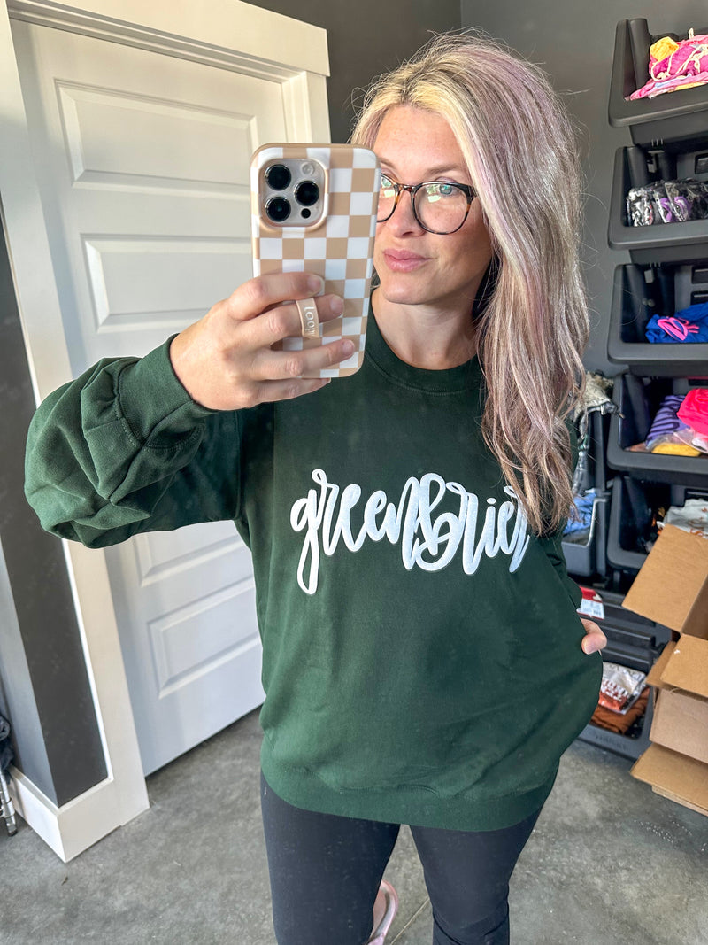 Greenbrier Puff Glitter Sweatshirt - Maple Row Boutique 