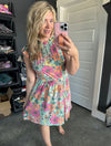 Soft Flutter Sleeve Dress In Cabbage Patch Florals - Maple Row Boutique 
