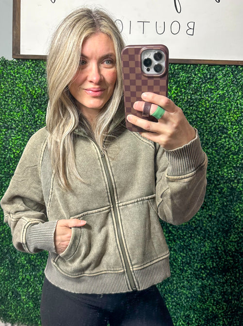 Where Are You Zip Up Jacket - Maple Row Boutique