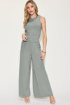 Basic Bae Full Size Ribbed Tank and Wide Leg Pants Set - Maple Row Boutique 