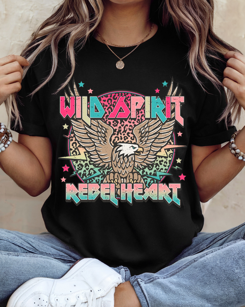 Wild Spirit Rebel Heart Graphic Tee - Maple Row Boutique