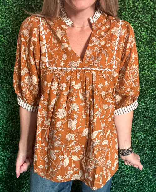 Darling, So It Goes Bubble Sleeve Blouse - Maple Row Boutique