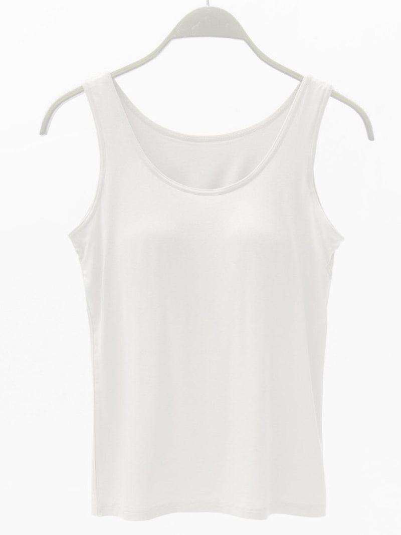 Full Size Wide Strap Modal Tank with Bra - Maple Row Boutique 