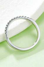 Moissanite Platinum-Plated Half-Eternity Ring - Maple Row Boutique 