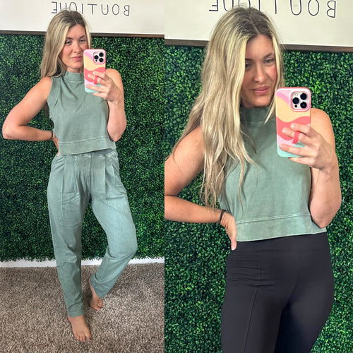 Chasing the Gains Tank Top in Olive - Maple Row Boutique 