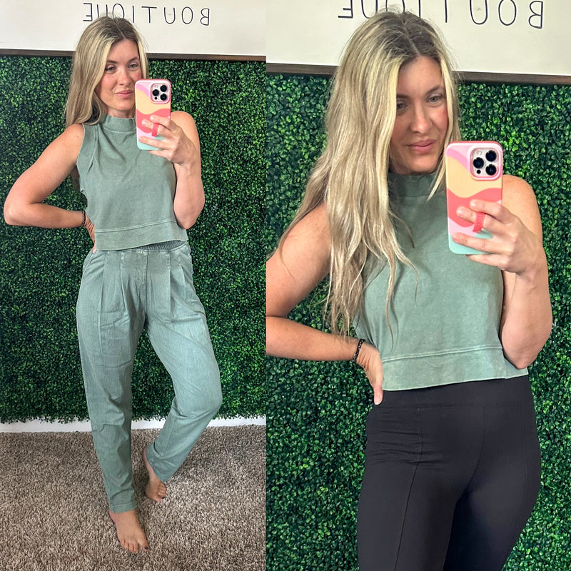 Chasing the Gains Tank Top in Olive - Maple Row Boutique 