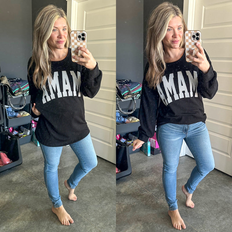 Mama Corded Pullover - Maple Row Boutique 