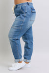 Clayton High Rise Cuffed Cargo Denim Jogger - Maple Row Boutique