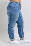 Clayton High Rise Cuffed Cargo Denim Jogger - Maple Row Boutique