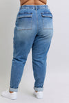 Clayton High Rise Cuffed Cargo Denim Jogger - Maple Row Boutique