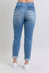 Clayton High Rise Cuffed Cargo Denim Jogger - Maple Row Boutique