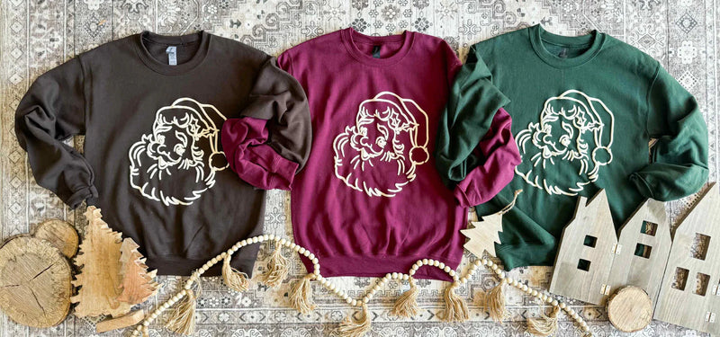 Santa Puff Ink Neutrals Sweatshirt