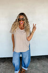 PREORDER: Joey V-Neck Washed Cotton Boyfriend Tee - Maple Row Boutique
