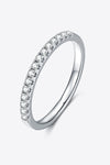 Moissanite Platinum-Plated Half-Eternity Ring - Maple Row Boutique 