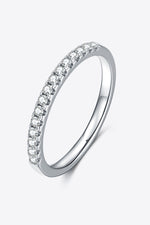 Moissanite Platinum-Plated Half-Eternity Ring - Maple Row Boutique 