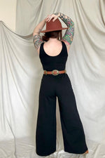 FawnFit Wide Leg Sleeveless Jumpsuit With Built-In Bra - Maple Row Boutique 