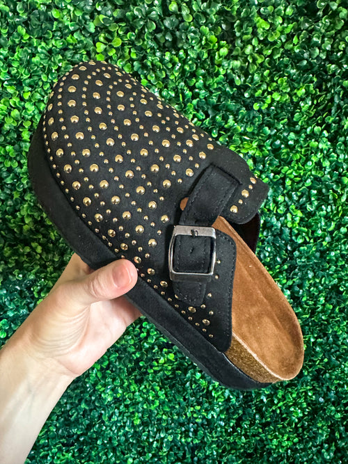 Gold Stud Clogs - Maple Row Boutique