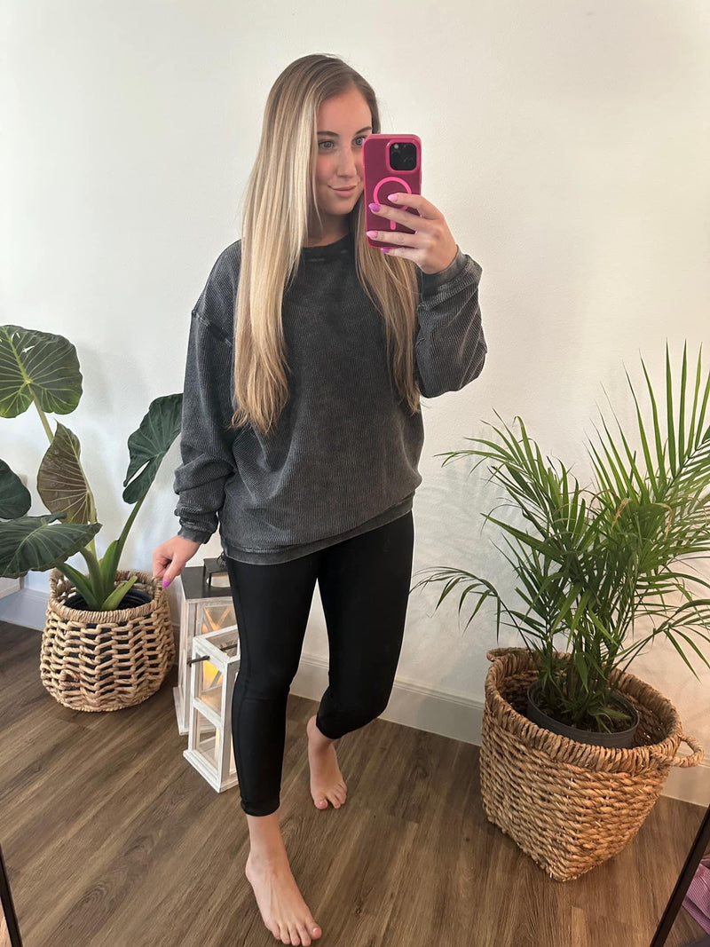 Corded Crew Sweatshirt Fall Colors - Maple Row Boutique 