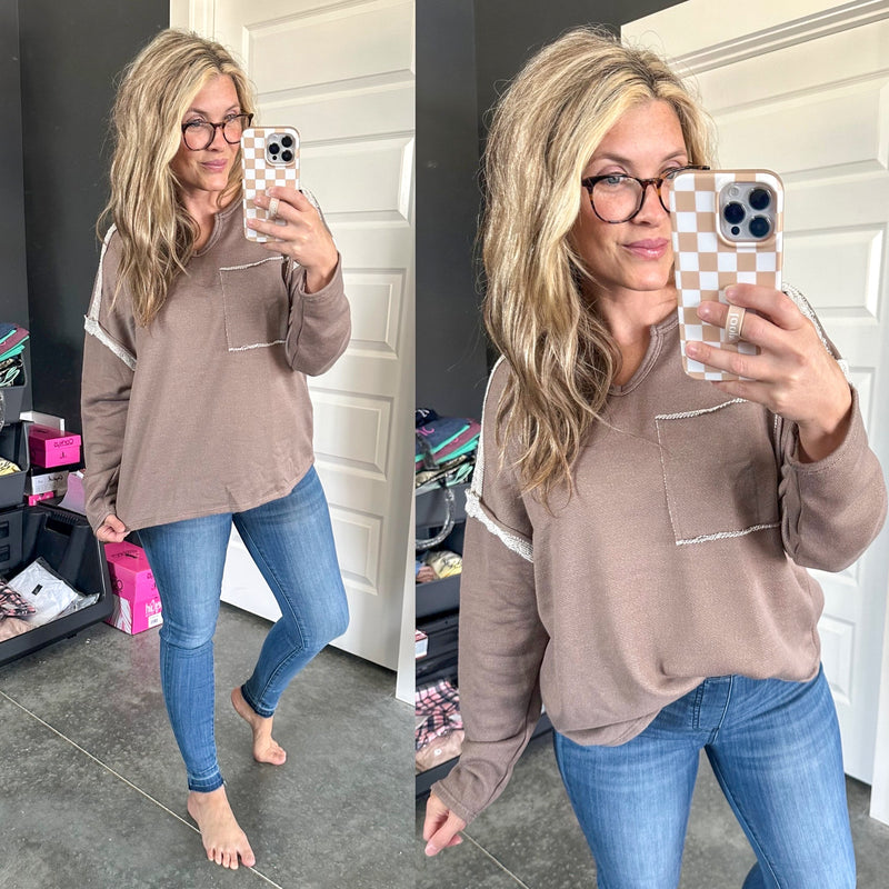 Spring In My Step V-Neck Pullover - Maple Row Boutique 