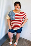 American Flag Jacquard Knit Sweater Top - Maple Row Boutique 