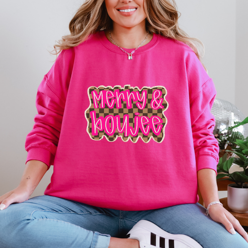 Merry & Boujee Graphic Tee and Sweatshirt - Maple Row Boutique