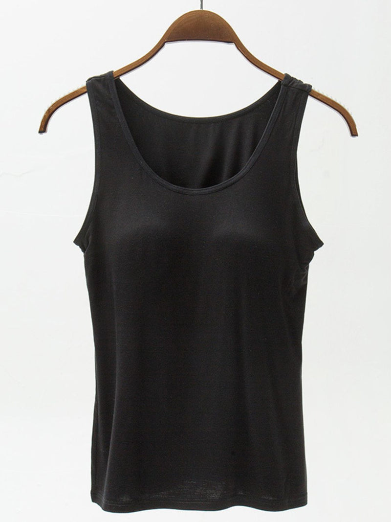 Full Size Wide Strap Modal Tank with Bra - Maple Row Boutique 