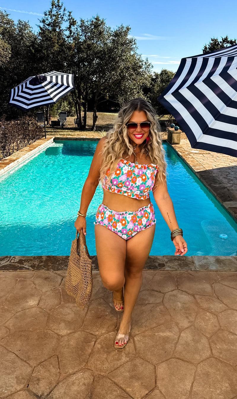 PREORDER: Amalfi Blooms Swim Set - Maple Row Boutique