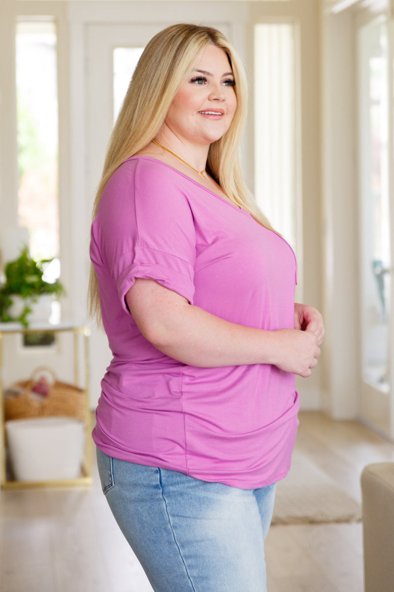 Absolute Favorite V-Neck Top in Orchid - Maple Row Boutique 