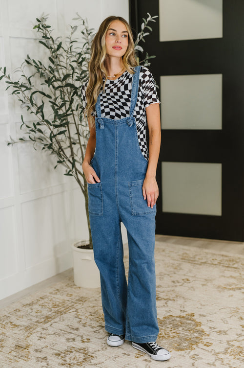 PREORDER: Adjustable Chambray Overalls - Maple Row Boutique
