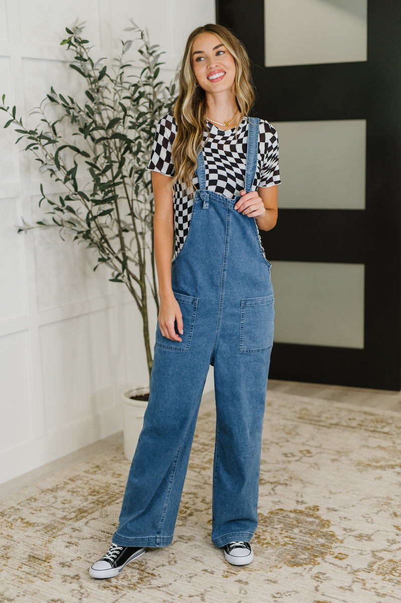 PREORDER: Adjustable Chambray Overalls - Maple Row Boutique