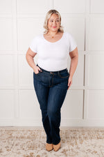 Alaina High Rise Classic Straight Jeans - Maple Row Boutique