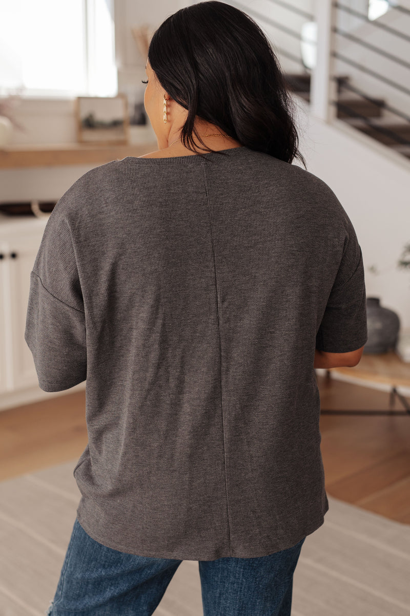 Always Enough Graphic Tee in Charcoal - Maple Row Boutique