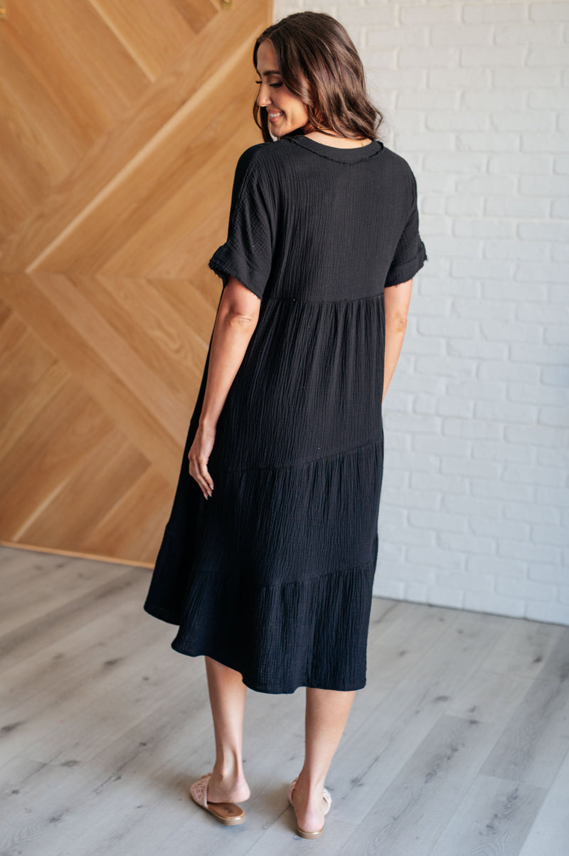 Always Learning Dolman Sleeve Dress in Black - Maple Row Boutique 