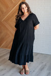 Always Learning Dolman Sleeve Dress in Black - Maple Row Boutique 