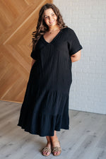 Always Learning Dolman Sleeve Dress in Black - Maple Row Boutique 