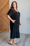 Always Learning Dolman Sleeve Dress in Black - Maple Row Boutique 