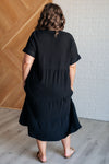 Always Learning Dolman Sleeve Dress in Black - Maple Row Boutique 
