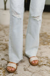 Alyse Mid Rise Destroy & Fray Hem Bootcut - Maple Row Boutique
