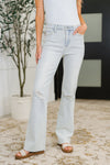 Alyse Mid Rise Destroy & Fray Hem Bootcut - Maple Row Boutique