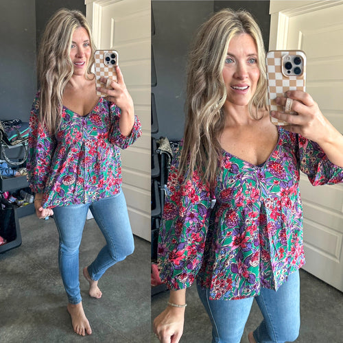 No Questions Asked Floral Top - Maple Row Boutique 