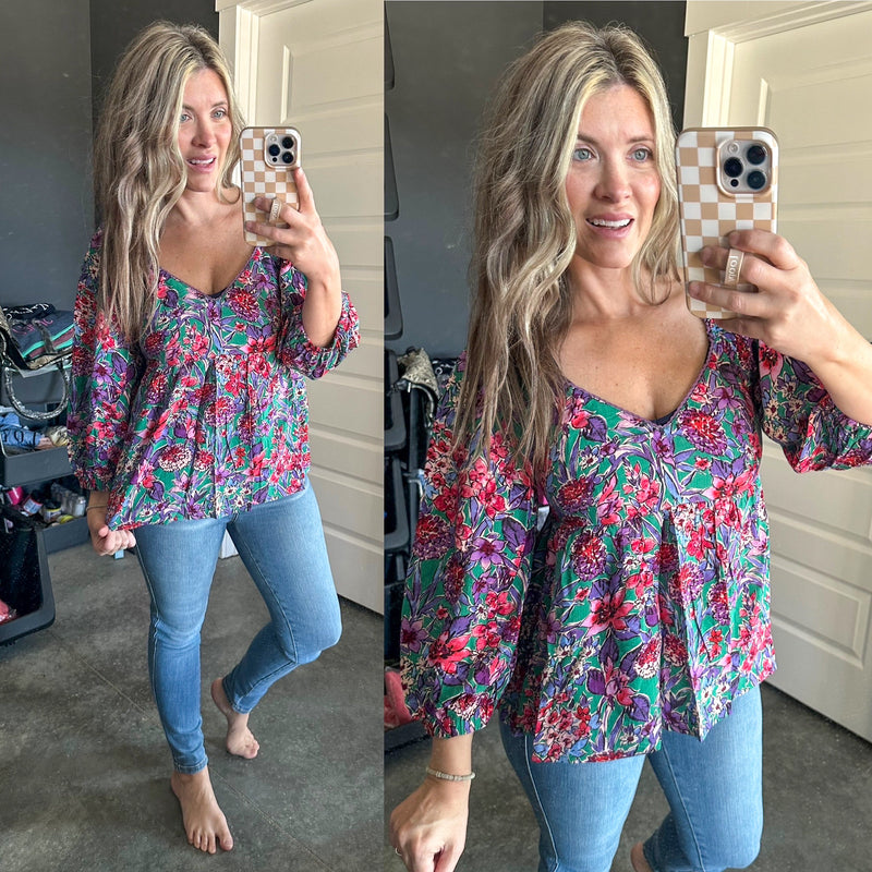 No Questions Asked Floral Top - Maple Row Boutique 
