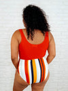 Bermuda Snap Up Swim Top in Red - Maple Row Boutique