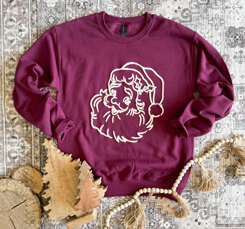Santa Puff Ink Neutrals Sweatshirt